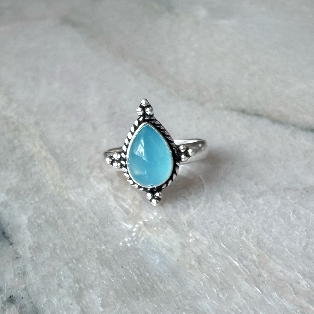NWOT Sundance Sailor’s Guide Ring, Blue Chalcedony, Sterling Silver